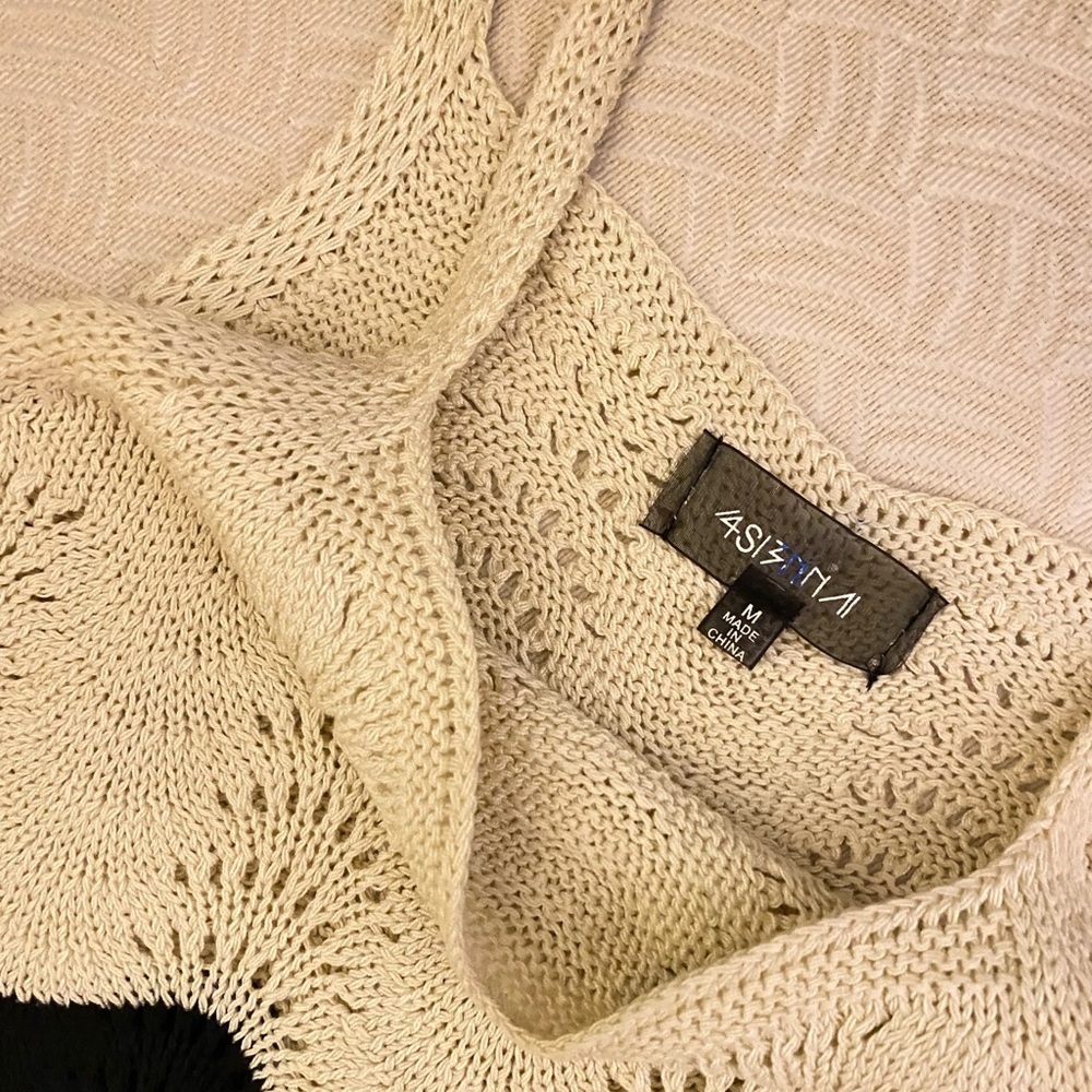 Anthropologie 4SI3NNA Luana Knit Dress European Summer Midi Crochet Dress M - Picture 6 of 6